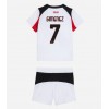 Baby Fußballbekleidung AC Milan Santiago Gimenez #7 Auswärtstrikot 2025-26 Kurzarm (+ kurze hosen)